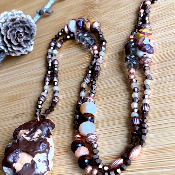 Gobi Desert Agate Multi Gemstone Necklace - Picture 8 of 9